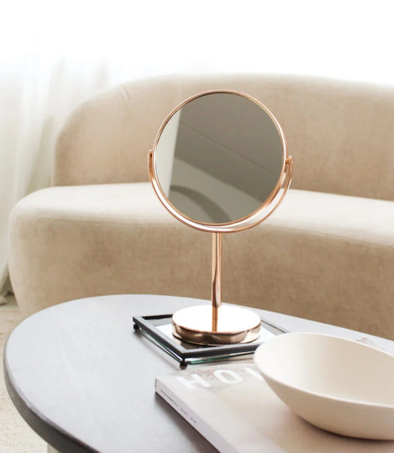 Metalen Make-Up Spiegel Rosegoud 5X,7X,10X Vergroot