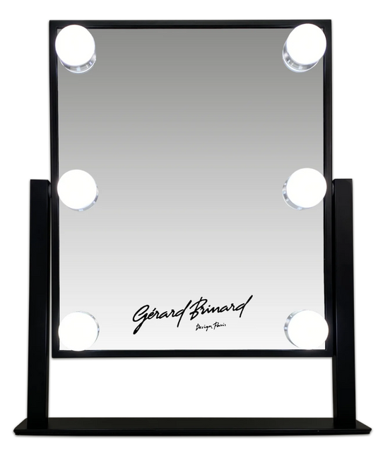 Hollywood Spiegel Zwart Klein LED 6 Bulbs